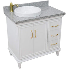 Load image into Gallery viewer, Bellaterra Home Vanity BellaTerra Home 37&quot; Single vanity in White finish with Gray granite and round sink- Left door/Left sink 400800-37L-WH-GYRDL
