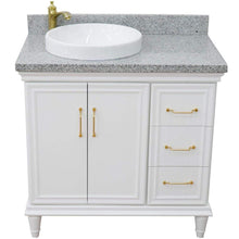 Load image into Gallery viewer, Bellaterra Home Vanity BellaTerra Home 37&quot; Single vanity in White finish with Gray granite and round sink- Left door/Left sink 400800-37L-WH-GYRDL