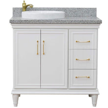 Load image into Gallery viewer, Bellaterra Home Vanity BellaTerra Home 37&quot; Single vanity in White finish with Gray granite and round sink- Left door/Left sink 400800-37L-WH-GYRDL