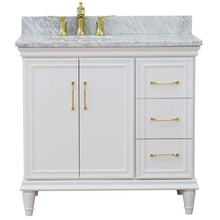 Load image into Gallery viewer, Bellaterra Home Vanity BellaTerra Home 37&quot; Single vanity in White finish with White Carrara and oval sink- Left door/Left sink 400800-37L-WH-WMOL