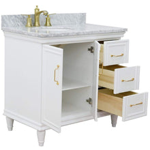 Load image into Gallery viewer, Bellaterra Home Vanity BellaTerra Home 37&quot; Single vanity in White finish with White Carrara and oval sink- Left door/Left sink 400800-37L-WH-WMOL