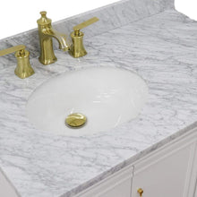 Load image into Gallery viewer, Bellaterra Home Vanity BellaTerra Home 37&quot; Single vanity in White finish with White Carrara and oval sink- Left door/Left sink 400800-37L-WH-WMOL