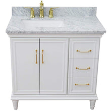 Load image into Gallery viewer, Bellaterra Home Vanity BellaTerra Home 37&quot; Single vanity in White finish with White Carrara and rectangle sink- Left door/Left sink 400800-37L-WH-WMRL