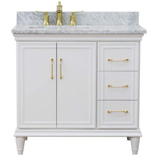 Load image into Gallery viewer, Bellaterra Home Vanity BellaTerra Home 37&quot; Single vanity in White finish with White Carrara and rectangle sink- Left door/Left sink 400800-37L-WH-WMRL