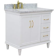 Load image into Gallery viewer, Bellaterra Home Vanity BellaTerra Home 37&quot; Single vanity in White finish with White Carrara and rectangle sink- Left door/Left sink 400800-37L-WH-WMRL