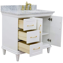 Load image into Gallery viewer, Bellaterra Home Vanity BellaTerra Home 37&quot; Single vanity in White finish with White Carrara and rectangle sink- Right door/Right sink 400800-37R-WH-WMRR