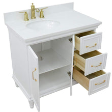 Load image into Gallery viewer, Bellaterra Home Vanity BellaTerra Home 37&quot; Single vanity in White finish with White quartz and oval sink- Left door/Left sink 400800-37L-WH-WEOL