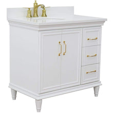 Load image into Gallery viewer, Bellaterra Home Vanity BellaTerra Home 37&quot; Single vanity in White finish with White quartz and oval sink- Left door/Left sink 400800-37L-WH-WEOL