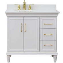 Load image into Gallery viewer, Bellaterra Home Vanity BellaTerra Home 37&quot; Single vanity in White finish with White quartz and oval sink- Left door/Left sink 400800-37L-WH-WEOL