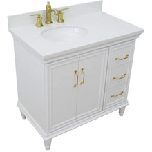 Load image into Gallery viewer, Bellaterra Home Vanity BellaTerra Home 37&quot; Single vanity in White finish with White quartz and oval sink- Left door/Left sink 400800-37L-WH-WEOL
