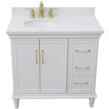 Load image into Gallery viewer, Bellaterra Home Vanity BellaTerra Home 37&quot; Single vanity in White finish with White quartz and oval sink- Left door/Left sink 400800-37L-WH-WEOL