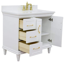 Load image into Gallery viewer, Bellaterra Home Vanity BellaTerra Home 37&quot; Single vanity in White finish with White quartz and oval sink- Right door/Right sink 400800-37R-WH-WEO