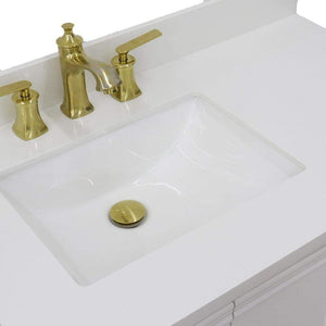 Bellaterra Home Vanity BellaTerra Home 37" Single vanity in White finish with White quartz and rectangle sink- Left door/Left sink 400800-37L-WH-WERL