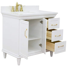 Load image into Gallery viewer, Bellaterra Home Vanity BellaTerra Home 37&quot; Single vanity in White finish with White quartz and rectangle sink- Left door/Left sink 400800-37L-WH-WERL