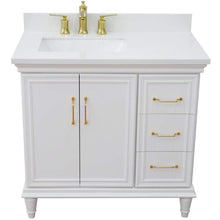 Load image into Gallery viewer, Bellaterra Home Vanity BellaTerra Home 37&quot; Single vanity in White finish with White quartz and rectangle sink- Left door/Left sink 400800-37L-WH-WERL
