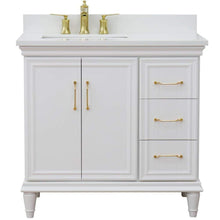 Load image into Gallery viewer, Bellaterra Home Vanity BellaTerra Home 37&quot; Single vanity in White finish with White quartz and rectangle sink- Left door/Left sink 400800-37L-WH-WERL