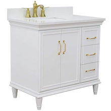 Load image into Gallery viewer, Bellaterra Home Vanity BellaTerra Home 37&quot; Single vanity in White finish with White quartz and rectangle sink- Left door/Left sink 400800-37L-WH-WERL