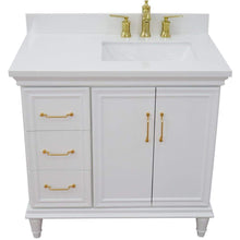 Load image into Gallery viewer, Bellaterra Home Vanity BellaTerra Home 37&quot; Single vanity in White finish with White quartz and rectangle sink- Right door/Right sink 400800-37R-WH-WERR