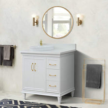 Load image into Gallery viewer, Bellaterra Home Vanity BellaTerra Home 37&quot; Single vanity in White finish with White quartz and round sink- Left door/Left sink 400800-37L-WH-WERDL