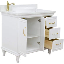Load image into Gallery viewer, Bellaterra Home Vanity BellaTerra Home 37&quot; Single vanity in White finish with White quartz and round sink- Left door/Left sink 400800-37L-WH-WERDL