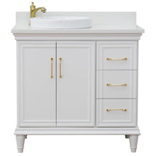 Load image into Gallery viewer, Bellaterra Home Vanity BellaTerra Home 37&quot; Single vanity in White finish with White quartz and round sink- Left door/Left sink 400800-37L-WH-WERDL