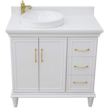 Load image into Gallery viewer, Bellaterra Home Vanity BellaTerra Home 37&quot; Single vanity in White finish with White quartz and round sink- Left door/Left sink 400800-37L-WH-WERDL