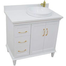 Load image into Gallery viewer, Bellaterra Home Vanity BellaTerra Home 37&quot; Single vanity in White finish with White quartz and round sink- Right door/Right sink 400800-37R-WH-WERDR