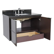 Load image into Gallery viewer, Bellaterra Home Vanity BellaTerra Home 37&quot; Single wall mount vanity in Cappuccino finish with Black Galaxy top and Rectangle Sink 400503-CAB-CP-BGR