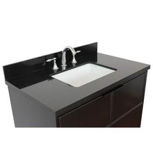 Load image into Gallery viewer, Bellaterra Home Vanity BellaTerra Home 37&quot; Single wall mount vanity in Cappuccino finish with Black Galaxy top and Rectangle Sink 400503-CAB-CP-BGR