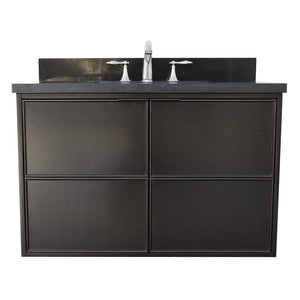 Bellaterra Home Vanity BellaTerra Home 37" Single wall mount vanity in Cappuccino finish with Black Galaxy top and Rectangle Sink 400503-CAB-CP-BGR
