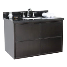 Load image into Gallery viewer, Bellaterra Home Vanity BellaTerra Home 37&quot; Single wall mount vanity in Cappuccino finish with Black Galaxy top and Rectangle Sink 400503-CAB-CP-BGR