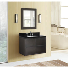 Load image into Gallery viewer, Bellaterra Home Vanity BellaTerra Home 37&quot; Single wall mount vanity in Cappuccino finish with Black Galaxy top and Rectangle Sink 400503-CAB-CP-BGR