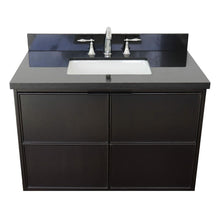 Load image into Gallery viewer, Bellaterra Home Vanity BellaTerra Home 37&quot; Single wall mount vanity in Cappuccino finish with Black Galaxy top and Rectangle Sink 400503-CAB-CP-BGR