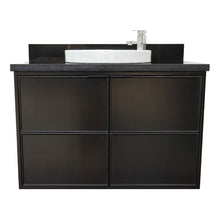 Load image into Gallery viewer, Bellaterra Home Vanity BellaTerra Home 37&quot; Single wall mount vanity in Cappuccino finish with Black Galaxy top and Round Sink 400503-CAB-CP-BGRD