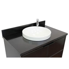 Load image into Gallery viewer, Bellaterra Home Vanity BellaTerra Home 37&quot; Single wall mount vanity in Cappuccino finish with Black Galaxy top and Round Sink 400503-CAB-CP-BGRD