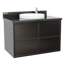 Load image into Gallery viewer, Bellaterra Home Vanity BellaTerra Home 37&quot; Single wall mount vanity in Cappuccino finish with Black Galaxy top and Round Sink 400503-CAB-CP-BGRD