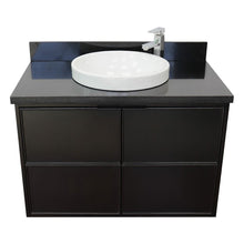 Load image into Gallery viewer, Bellaterra Home Vanity BellaTerra Home 37&quot; Single wall mount vanity in Cappuccino finish with Black Galaxy top and Round Sink 400503-CAB-CP-BGRD