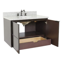 Load image into Gallery viewer, Bellaterra Home Vanity BellaTerra Home 37&quot; Single wall mount vanity in Cappuccino finish with Gray granite top and Oval Sink 400503-CAB-CP-GYO