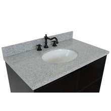 Load image into Gallery viewer, Bellaterra Home Vanity BellaTerra Home 37&quot; Single wall mount vanity in Cappuccino finish with Gray granite top and Oval Sink 400503-CAB-CP-GYO