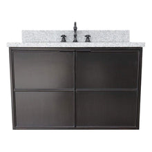 Load image into Gallery viewer, Bellaterra Home Vanity BellaTerra Home 37&quot; Single wall mount vanity in Cappuccino finish with Gray granite top and Oval Sink 400503-CAB-CP-GYO