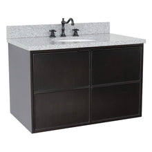 Load image into Gallery viewer, Bellaterra Home Vanity BellaTerra Home 37&quot; Single wall mount vanity in Cappuccino finish with Gray granite top and Oval Sink 400503-CAB-CP-GYO