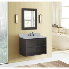 Load image into Gallery viewer, Bellaterra Home Vanity BellaTerra Home 37&quot; Single wall mount vanity in Cappuccino finish with Gray granite top and Oval Sink 400503-CAB-CP-GYO