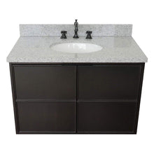 Load image into Gallery viewer, Bellaterra Home Vanity BellaTerra Home 37&quot; Single wall mount vanity in Cappuccino finish with Gray granite top and Oval Sink 400503-CAB-CP-GYO