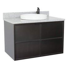 Load image into Gallery viewer, Bellaterra Home Vanity BellaTerra Home 37&quot; Single wall mount vanity in Cappuccino finish with Gray granite top and Round Sink 400503-CAB-CP-GYRD
