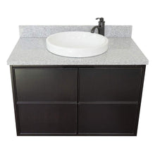 Load image into Gallery viewer, Bellaterra Home Vanity BellaTerra Home 37&quot; Single wall mount vanity in Cappuccino finish with Gray granite top and Round Sink 400503-CAB-CP-GYRD