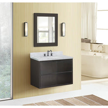 Load image into Gallery viewer, Bellaterra Home Vanity BellaTerra Home 37&quot; Single wall mount vanity in Cappuccino finish with White Carrara top and Rectangle Sink 400503-CAB-CP-WMR