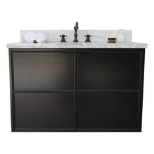 Load image into Gallery viewer, Bellaterra Home Vanity BellaTerra Home 37&quot; Single wall mount vanity in Cappuccino finish with White Carrara top and Rectangle Sink 400503-CAB-CP-WMR