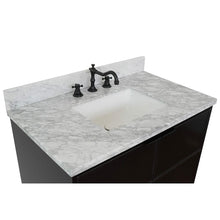 Load image into Gallery viewer, Bellaterra Home Vanity BellaTerra Home 37&quot; Single wall mount vanity in Cappuccino finish with White Carrara top and Rectangle Sink 400503-CAB-CP-WMR