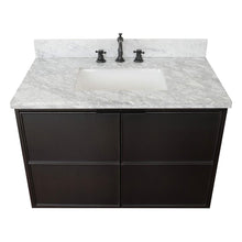 Load image into Gallery viewer, Bellaterra Home Vanity BellaTerra Home 37&quot; Single wall mount vanity in Cappuccino finish with White Carrara top and Rectangle Sink 400503-CAB-CP-WMR
