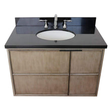Load image into Gallery viewer, Bellaterra Home Vanity BellaTerra Home 37&quot; Single wall mount vanity in Linen Brown finish with Black Galaxy top and Oval Sink 400500-CAB-LN-BGO